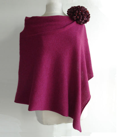Lambswool Poncho Plum