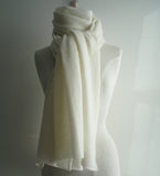 Oversized Lambswool Scarf Creamy White